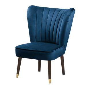 Fauteuil Sunlands fluweel - Donkerblauw