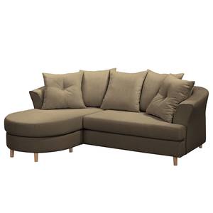 Ecksofa Pavones Webstoff - Schlamm - Longchair davorstehend links