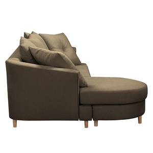 Ecksofa Pavones Webstoff - Schlamm - Longchair davorstehend links