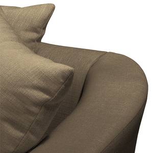 Ecksofa Pavones Webstoff - Schlamm - Longchair davorstehend links