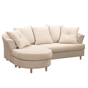 Ecksofa Pavones Webstoff - Creme - Longchair davorstehend links