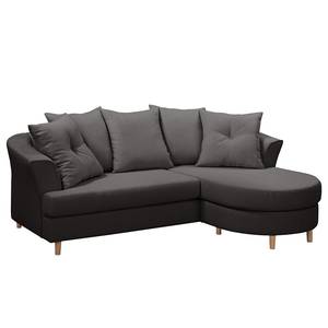 Ecksofa Pavones Webstoff - Anthrazit - Longchair davorstehend rechts