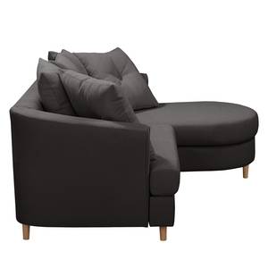 Ecksofa Pavones Webstoff - Anthrazit - Longchair davorstehend rechts