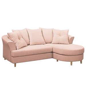 Ecksofa Pavones Webstoff - Pastellapricot - Longchair davorstehend rechts