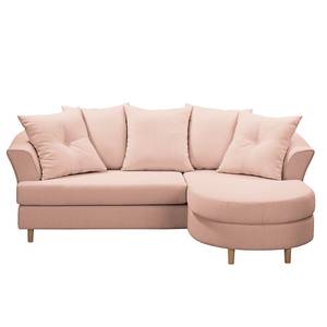 Ecksofa Pavones Webstoff - Pastellapricot - Longchair davorstehend rechts