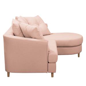 Ecksofa Pavones Webstoff - Pastellapricot - Longchair davorstehend rechts