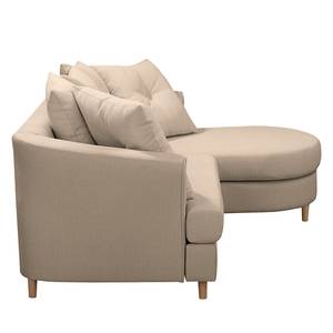 Ecksofa Pavones Webstoff - Cappuccino - Longchair davorstehend rechts