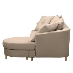 Ecksofa Pavones Webstoff - Cappuccino - Longchair davorstehend rechts