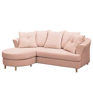 Ecksofa Pavones Webstoff - Pastellapricot - Longchair davorstehend links