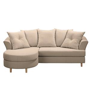 Ecksofa Pavones Webstoff - Cappuccino - Longchair davorstehend links