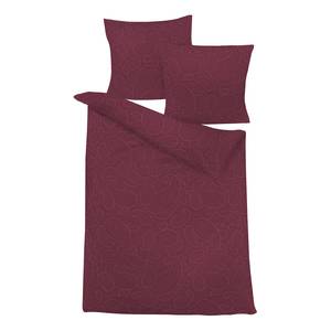 Parure de lit Damast Laidley Coton - Rouge bourgogne