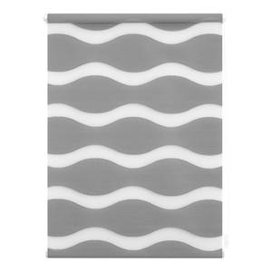 Duo-rolgordijn Welle geweven stof - grijs - Platinakleurig - 70 x 150 cm
