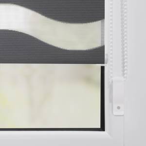 Duo-rolgordijn Welle geweven stof - antracietkleurig - Grijs - 45 x 150 cm