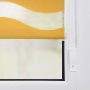 Duo-rolgordijn Welle geweven stof - mosterdgeel - Mosterdgeel - 90 x 150 cm