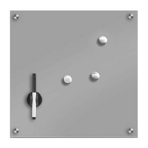 Memoboard Boca Sicherheitsglas / Edelstahl - Grau - 40 x 40 cm