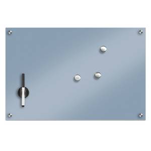 Memoboard Caldera Glas/Edelstahl - Hellblau - Hellblau - 60 x 40 cm
