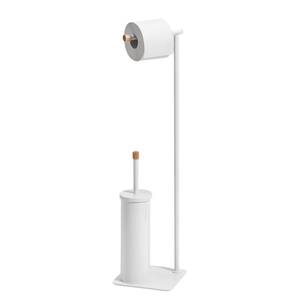 WC-Garnitur Seddon Metall/Gummibaum - Weiß