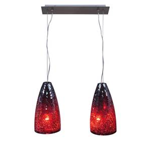 Hanglamp Monash Kristalglas/roestvrij staal - 2 lichtbronnen
