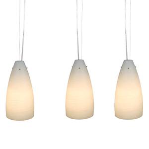 LED-Pendelleuchte Gibbons Milchglas / Edelstahl - 3-flammig - Flammenanzahl: 3