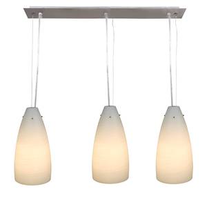 LED-hanglamp Gibbons Melkglas/roestvrij staal - 3 lichtbronnen - Aantal lichtbronnen: 3