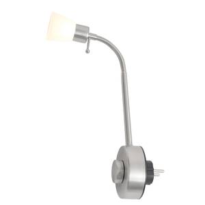 LED-tafellamp Plugy II Melkglas/roestvrij staal - 5 lichtbronnen