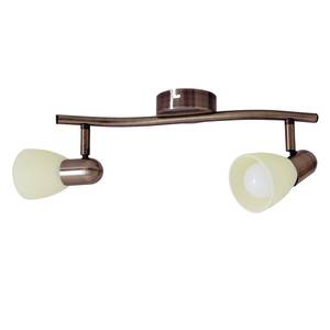 LED-Wandleuchte Mestre Milchglas / Edelstahl - 2-flammig - Flammenanzahl: 2