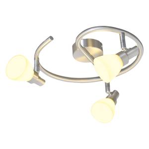 LED-plafondlamp Feltre II Melkglas/roestvrij staal - 3 lichtbronnen