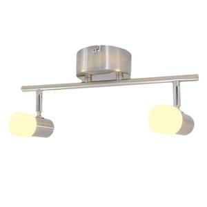 LED-Deckenleuchte Malaga Milchglas / Edelstahl - 2-flammig - Flammenanzahl: 2