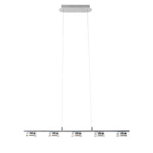 LED-hanglamp Beam II Plexiglas/roestvrij staal - 5 lichtbronnen