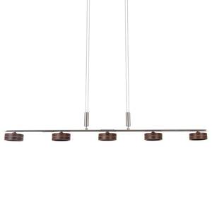 LED-Pendelleuchte Triberg Eiche massiv / Edelstahl - 3-flammig - Flammenanzahl: 5