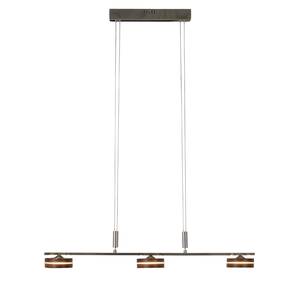 LED-hanglamp Triberg Massief eikenhout/roestvrij staal - 3 lichtbronnen - Aantal lichtbronnen: 3