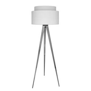 Lampadaire Tripod I Coton / Acier inoxydable - 1 ampoule - Blanc alpin / Chrome