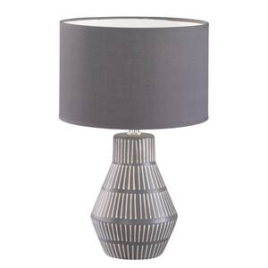 Lampe Binz Tissu mélangé / Céramique - 1 ampoule - Gris