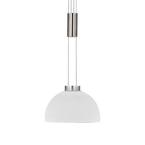 LED-Pendelleuchte Avignon I Milchglas / Eisen - 1-flammig - Matt Silber