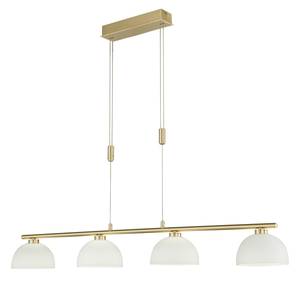 LED-Pendelleuchte Avignon II Milchglas / Eisen - 4-flammig - Messing