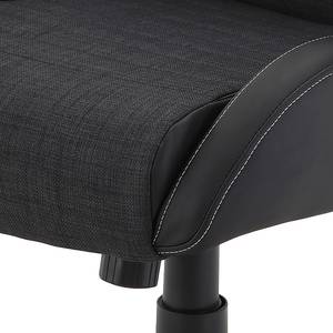 Fauteuil de bureau Hatrival Imitation cuir / Tissé à plat - Noir