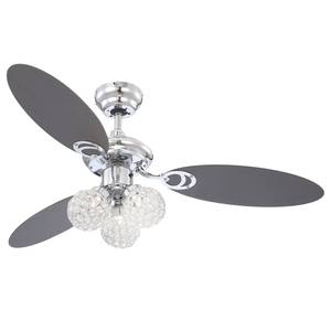 LED-Deckenventilator Azalea Kristallglas / Eisen - 3-flammig