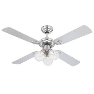 Plafonnier ventilateur Enigma Verre cristallin / Fer - 3 ampoules