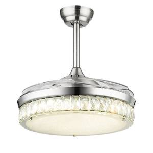 Plafonnier ventilateur Cabrera II Verre cristallin / Fer - 1 ampoule