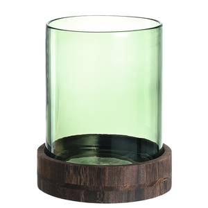 Windlicht Terra I Glas/massief paulowniahout - groen