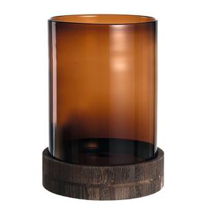 Windlicht Terra III Glas/massief paulowniahout - bruin