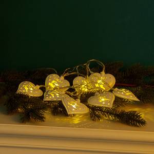 LED-kerstboomversiering Herz&Rentier PVC/koper - wit