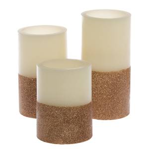 Bougies LED Gilston (lot de 3) Cire - Cuivre