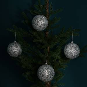 Kerstballen Jussara (4-delige set) schuimstof - zilverkleurig