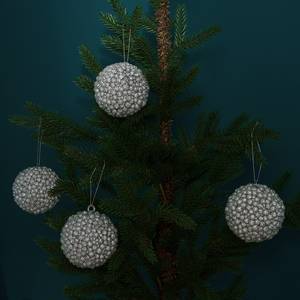 Kerstballen Seefhoek (4-delige set) schuimstof - zilverkleurig