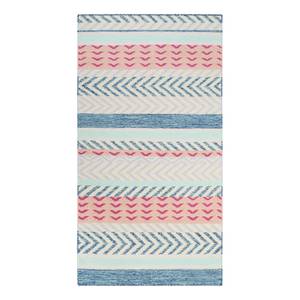 Tapis en laine Pastella Tissu - Bleu layette / Saumon - 80 x 150 cm