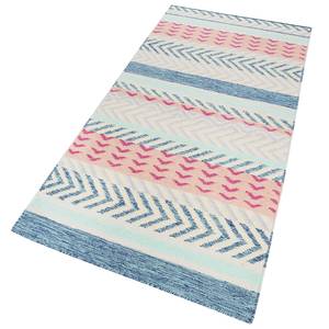 Wollteppich Pastella Textil - Babyblau / Lachs - 80 x 150 cm