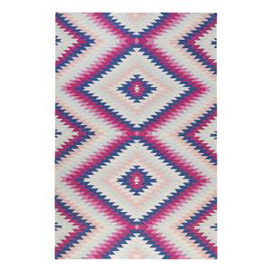 Wollteppich Aurel Textil - Blau / Pink