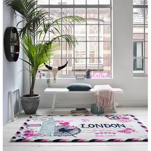 Tapis en laine Metropolis Tissu - Crème / Cyclame