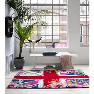 Kurzflorteppich Bloom Kingdom Textil - Karminrot